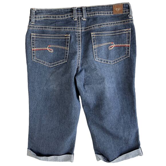 Justice Jeans Girls Size 14 1/2 Simply Low Capri Blue Denim Jeans - Picture 3 of 9